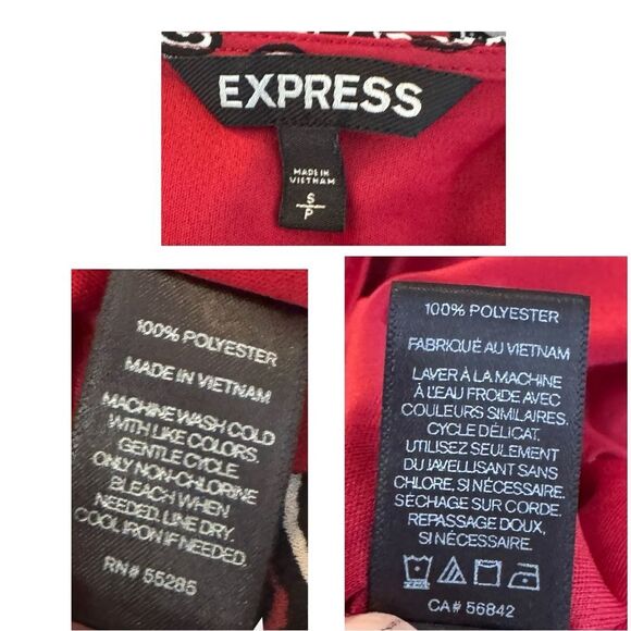 Express Red and Black Floral Maxi Dress Sz S - Picture 9 of 9